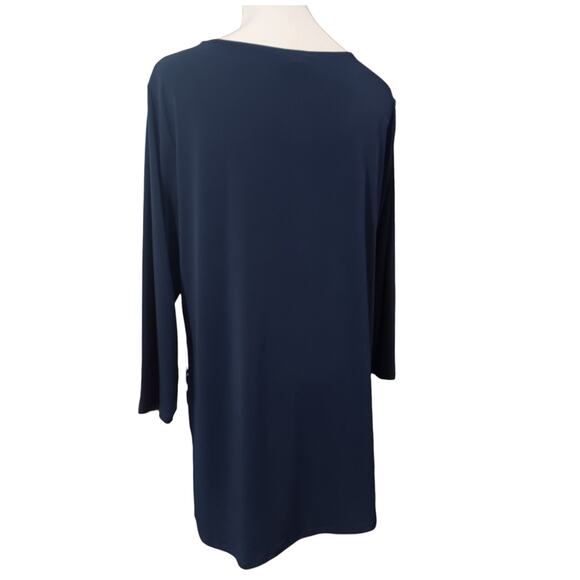 CHICO'S EASYWEAR 2 Slinky Long Tunic Top‎ Blouse LG Travel Career Animal Print - Picture 10 of 11